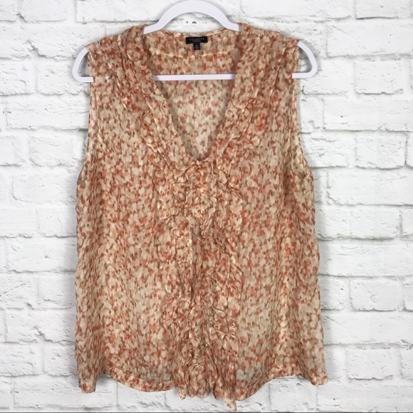 Talbots Tops - Talbots 100% Silk Spring Ruffle Sleeveless Top 16